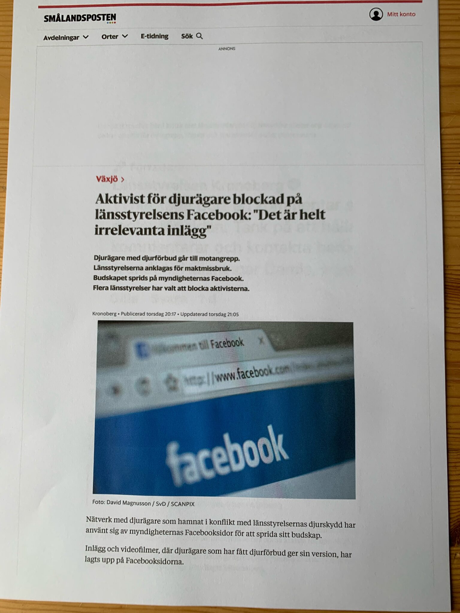 Artikel i Smålandsposten om Länsstyrelsen i Kronoberg - Vi som ska